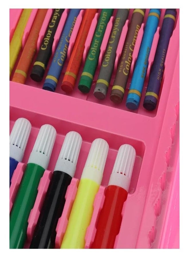 Manos Children's Art Set, 68 Pieces, Pink Case with Watercolours, Crayons, Markers and Colouring Accessories pack of 1 - Image 4